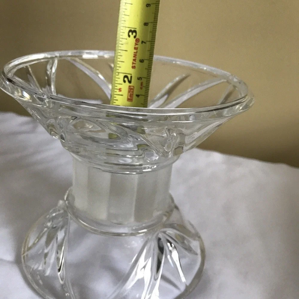 Gorham Marquette Crystal Reversible Candle Holder Frosted‎ Center